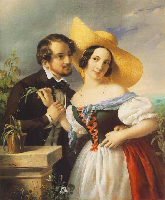 Miklos Barabas Flirtation oil painting picture